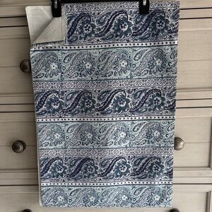 Pottery Barn Blue and White Paisley Table Runner